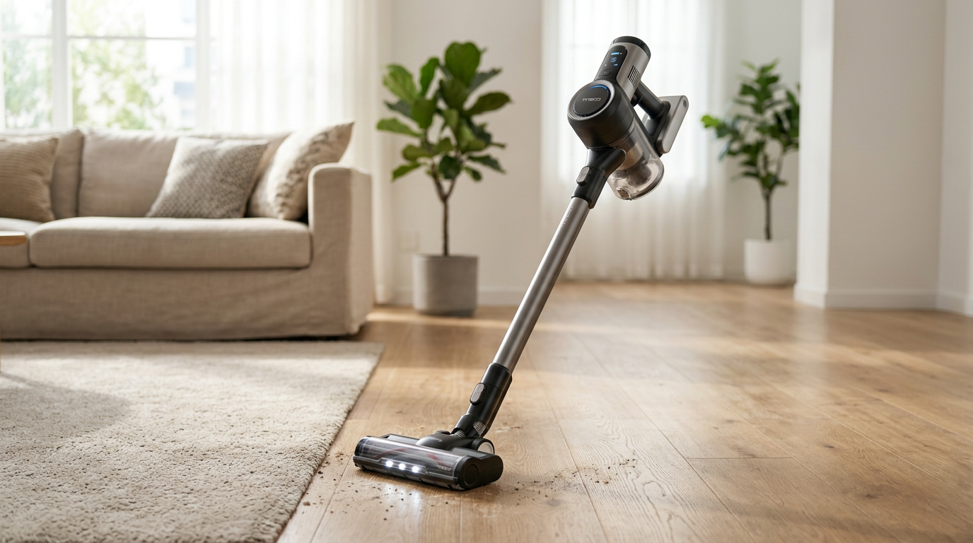 Tineco Pure One S15 Pro standing upright showing its sleek stick design.